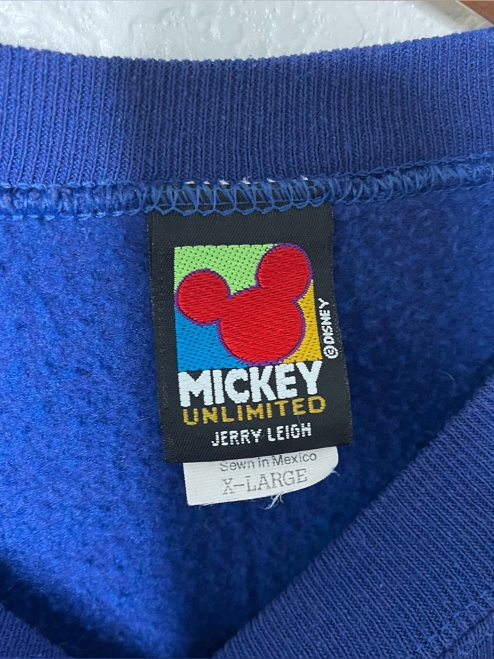 Vintage Mickey Unlimited Crewneck Sweatshirt XL Blue Mickey Goofy 90s Graphic - Picture 3 of 10